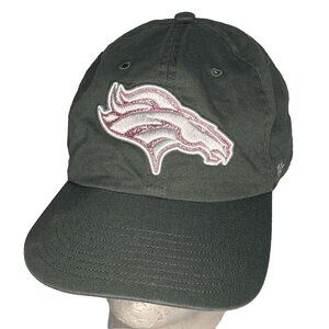 Denver Broncos Womens Pink Sparkle Logo Hat Cap Strapback Dark Green Adj NFL